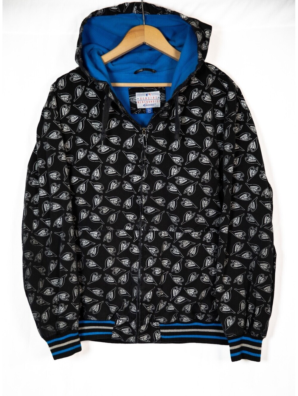 Toronto Blue Jays MLB All Over Print Y2K Logo Gill Sports Bomber Jacket Men's XL